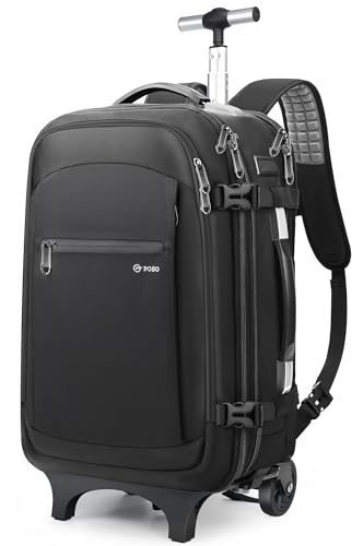ibeacos Sac à dos sous vide - 60 l - Sac à dos de voyage à roulettes - Imperméable - Pour ordinateur portable de 17,3 - Avec pompe et serrure TSA - Pour homme et femme - Noir
