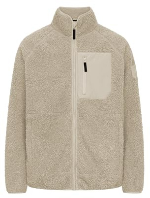 derbe Herren Fleecejacke Kuschelby Pocket - Cobblestone Beige XL - Teddy