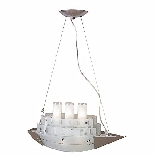 Dapo DAMPFER Glas-Decken-Pendel-Leuchte-Lampe Metall u. Glas E14 5x 40W max. (nicht inkl.) Kinder-Jugend-Bar-Theke-Leuchte-Lampe