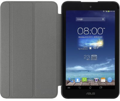 Asus PAD-14 TRICOVER/ME180A/BK Smart Cover Magnetica, Pieghevole, Funzione di Supporto e Spegnimento, Grigio