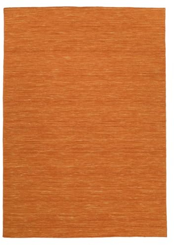 RugVista Handloom Flat Teppich, 160 x 230 cm, Orange | Kelim, Rechteckig, Mittlerer Stapel, Nur chemische Reinigung, Wohnzimmer, Esszimmer, Schlafzimmer