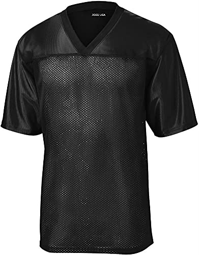 Joe's USA Mens Replica Athletic Football Jersey-4XL-Black