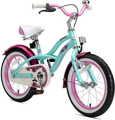 BIKESTAR Kinderfahrrad für Mädchen ab 4-5 Jahre | 16 Zoll Kinderrad Cruiser | Fahrrad für Kinder Mint | Risikofrei Testen