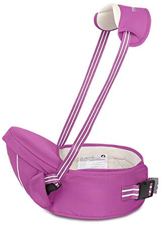 SONARIN Multifunktionaler Hipseat Baby Carrier Babytrage,Freie Größe,Kleinkind-Hüft-Sitzträger,Vorderer Träger-Gurt,4 tragende Positionen(Lila)