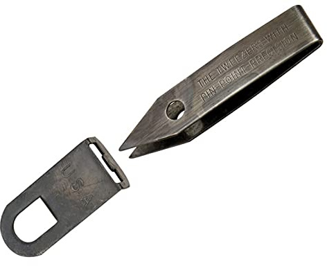 Uncle Bill's Sliver Gripper Tweezers Black Oxide Steel w/Keychain Clip (4-Pack)