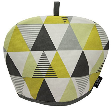 McAlister Textiles Copenhagen Vita | Teekannenwärmer mit geometrischem Muster in Senfgelb | Skandinavischer Stil Deko-Teewärmer aus Baumwolle