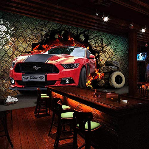 Papier Peint Mural 3D Sport Voiture Offroad Vehicle Jeep - HMMSW Rouge 350cm x 245cm