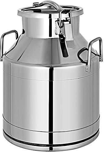 VEVOR Milchkanne 20 L Milchkanne Edelstahl 6,11 kg Edelstahl Milchkanne Auslaufsicherer Deckel mit Spannverschluss zum Transportieren oder zur Aufbewahrung