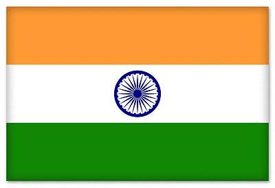 12cm! Klebe-Folie Wetterfest Made-IN-Germany India Indian National Flag car K746 UV&Waschanlagenfest Auto-Aufkleber Sticker Decal