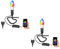 ledscom.de 2 Stück Tischlampe TRIN schwarz mit Stecker und Schalter, inkl. Smart Home RGBW E14 LED Lampe, 4,925W, 572lm