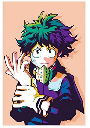 Anime-Poster My Hero Academia Izuku Midoriya 6, Leinwandbild, Wandkunst, Deko, Gemälde für Wohnzimmer, Schlafzimmer, Dekoration, 30 x 45 cm, ohne Rahmen