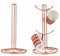 Royal Cuisine Stainless Steel Coffee Tea Mug Tree and Kitchen Roll Holder Stand with 6 Hooks Rose Gold