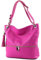 modamoda de - T143 - ital. Leder Schultertasche Umhängetasche, Farbe:Pink (B)