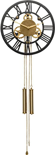 Kare Design Wanduhr Clockwork, Uhr, schwarz/Gold, 126x46cm