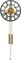 Kare Design Wanduhr Clockwork, Uhr, schwarz/Gold, 126x46cm