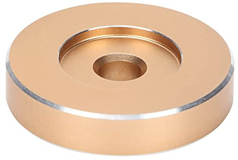 ASHATA Adaptador de Aluminio de 45 RPM, Adaptador de Disco de Vinilo de 7 Pulgadas, Adaptador de Abrazadera de Vinilo para Tocadiscos de 45 RPM, para la Mayoría de los Discos de Agujeros Grandes(Oro)