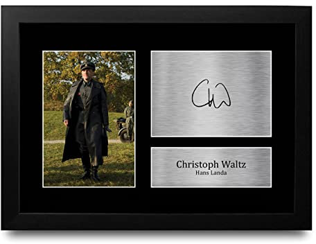 HWC Trading FR A4 Christoph Waltz Inglourious Basterds Geschenke Geducktes Signiertes Autogramm Foto für Fans von Film Memorabilien - A4 Framed
