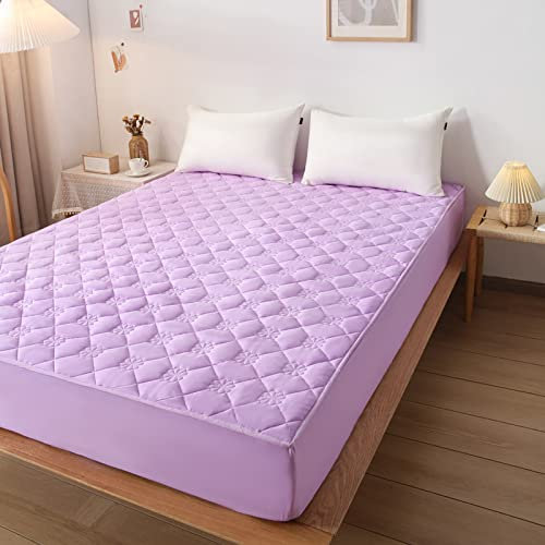 JIANINGHOME Matratzenauflage aus Mikrofaser, gesteppt, extra weich, mit tiefen elastischen Eckbändern für festen Hal,150x190+25cm