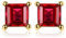 JewelryPalace Quadrat Schliff 0.7ct Echt Granat Ohrstecker Silber 925 Damen, Rot Schmuck Set, Ohrringe Silber Edelstein Mädchen, Ohrstecker Silber klein mit Stein Frauen Vergoldet