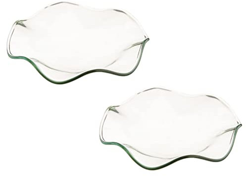 DOITOOL Plat Transparent 2 Pièces -Huile en Verre Plat De Remplacement -Cire Bol Plaque 8. 5Cm Fondeur De Cire Plat De Remplacement pour Lampe Lampes Électriques -Huile Plat en Verre