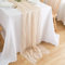 CHUQING Tischläufer Chiffon Dekostoff in Natural Beige dünner Table Runner Tischdeko Tischband für Geburtstage Hochzeiten 75 x 300 cm,Champagner