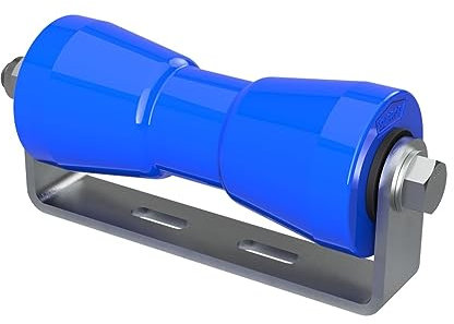 SUPROD Polyurethan Kielrolle mit Halter Sliprolle Bootstrailer Sliphilfe verzinkt 200 mm, blau