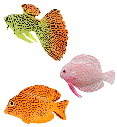 POPETPOP 3st Simulation Leuchtenden Fisch Kunstfische Für Aquarien Realistisch Spielsets Tier Gehirn Entwicklungsbedingt Gefälschter Fisch Für Spielzeuge Modell Kieselgel Tropischer Fisch
