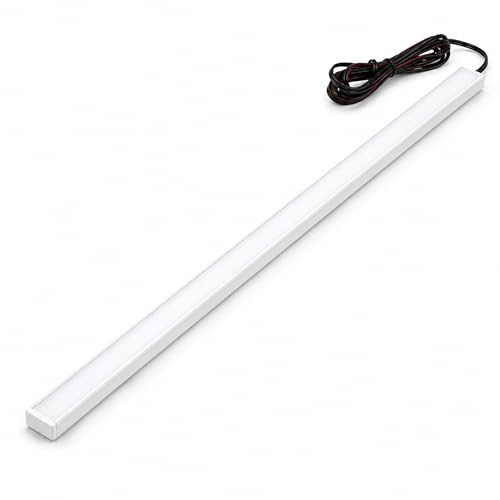 QLS LED Laderaumbeleuchtung für Kofferraum Kaltweiß 50 cm Weiß | 12V Leuchte mit mattierter Abdeckung aus PVC, erschütterungsfest und feuchtigkeitsbeständig. Inkl. 2 m Kabel und Verbindern
