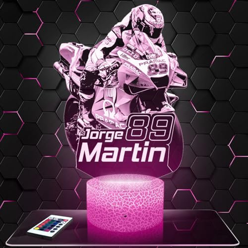 Lampephoto.fr Nachttischlampe - Touch-Nachtlicht GP moto J.Martin 3D-LED-Lampe Illusion, Geschenkidee Weihnachten Geburtstag Junge und Mädchen Nachttischlampe Kinder- oder Erwachsenenzimmer TOP