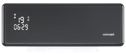 Concept QH4100 Elektrischer Heizkörper Keramik-Heizung, 2 Einstellungen: 1000 und 2000W Wandmontage, App-Steuerung, Fernbedienung, LED-Display mit Temperaturanzeige, Timer, Grau