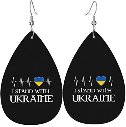 Ohrringe Unterstützen Sie Die Ukraine. Ich Stehe An Der Seite Der Ukraine Leder Ohrringe Vintage Ohrringe Baumeln Klassischen Baumeln Ohrringe Für Frauen Schmuck Einheitsgröße