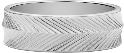 FOSSIL Damen-Edelstahlband Ringe, 9, Metallisches Silber