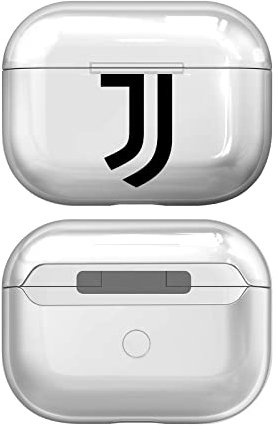 Head Case Designs Offizielle Juventus Football Club Einfarbig Logo Durchsichtig Harte Kristall Handyhülle Hülle Huelle kompatibel mit Apple AirPods Pro 2 Charging Case
