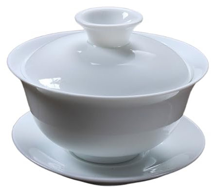 NHEISSCF Teekanne, Keramik-Teekanne, Gaiwan Porzellanterrine, chinesische Tasse, Schüsseldeckel, Keramiktasse, Untertasse, 120 ml
