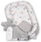 PaLulli Premium 5 teilig Babynestchen Set Babynest 95 x 55 herausnehmbare Einlage Kuschelnest Krabbeldecke Einsatz Bett Babys Neugeborene 100% Baumwolle & Samtstoff Öko Tex (Grau Eule)