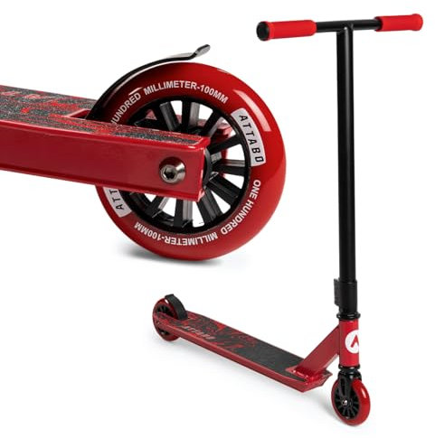 ATTABO Trottinette Freestyle Bunny Hop Légère et Durable Roulements en Polyuréthane ABEC-7 Roues 100 x 24 mm Cadre en Aluminium Composants en Acier Dimensions Compactes Couleur Bleu