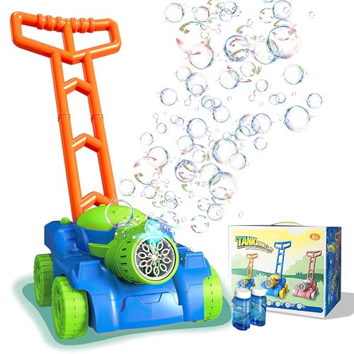 Xwin Sportseries Kids Bubble Lawn Mower, Automatic Bubble Blower with Lights & Sounds, Portable Outdoor Toy for Toddlers Ages 3+, Summer Garden Activities