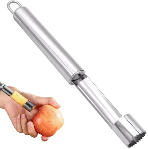 SURALIN 1PCS Vide Pomme, Vide Pomme Trognon en Acier Inoxydable AntidéRapant Et Antirouille Adapté Aux Pommes, Poires et Autres Fruits et LéGumes