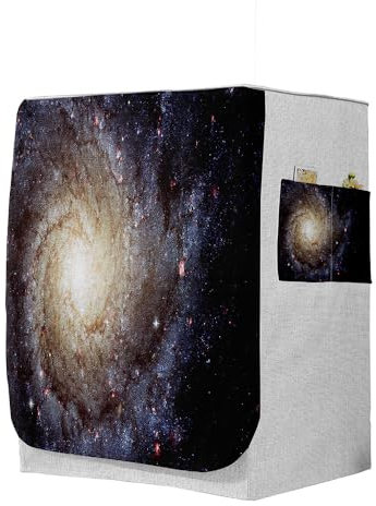 Highdi 3D Housse de Protection pour Machine à Laver, Chargement Frontal Housse à La Poussière avec Ouverture Frontale (Capacité S 6~7,5kg,Univers 7)