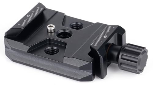 Koolehaoda Abrazadera de placa de liberación rápida Arca Swiss QR adaptador de abrazadera con agujero de tornillo de 3/20.3 cm y 1/10.2 cm compatible con estabilizador de cámara réflex digital,