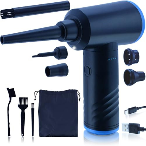 AABCOOLING TORNADO Souffleur Air Comprimé, Dépoussiérants Puissants Électrique, 110000 TR/Min 90W, Batterie 6000mAh USB-C, Kit de Nettoyage de PC Clavier Ordinateur Portable Console, Air Duster LED