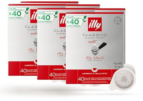 ILLY | 240 Café en monodosis monodosis E.S.E. Tostado clásico | 6 paquetes de 40 cápsulas Ese 44 mm