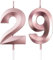 PacuM Birthday Candles for Cakes Sparklers Birthday Candles Numbers 5cm Happy Birthday Candle Rose Gold Cake Topper for Birthday Parties, Weddings and Anniversary Celebration Supplies (29)