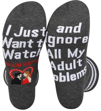PXTIDY Moulin R Musical Socks Musical Merch I Just Want To Watch Moulin R Broadway Musical Novelty Socks for Fans, grau, Fits Shoe Size 4-15