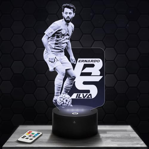 Lampephoto.fr - S. Bernardo 3D Lampe, Touch Nachtlicht, Fußball Dekoration Fußballspieler, Geschenkidee pour sportliche Männer, Fußball-Nachtlicht Dekoration für das Schlafzimmer, Originelles Geschenk