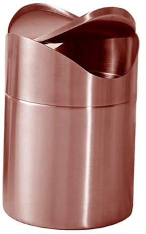 Warmhm Poubelle De Bureau Compacte Acier Inoxydable Avec Couvercle Pressable Corbeille De Table Mini Pour Chambre Cuisine Et Espace De Travail