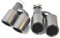 DZSLLOOI Auspuffblenden 2PCS Links Und Rechts Dual Glossy Black Carbon Fiber Edelstahl Auspuffspitze Doppelschalldämpfer Endrohr Endrohrblenden Blende(73-101MM)