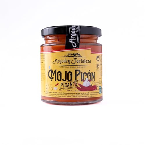 Argodey Fortaleza Mojo Picón Picante 200g - Autentica Salsa Canaria Perfecta y Versatil para Untar con Pan, Tostadas, Arepas, Papas. Sin Conservantes ni Aditivos Artificiales