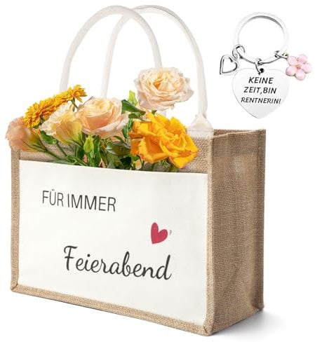 Rentner Geschenke Jutetasche, Rentnerin Geschenke zum Ruhestand Frauen, Tragetasche Tote Bag für Renteneintritt Frauen, Geschenke zum Muttertag, Jute Einkaufstasche, Abschiedsgeschenke für Kollegin
