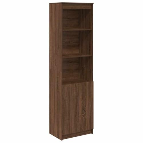 vidaXL Aparador Alto Roble marrón 50x35x180 cm Madera de ingeniería, Armario, Armario Auxiliar, Armario de almacenaje Alto, Armario de almacenaje